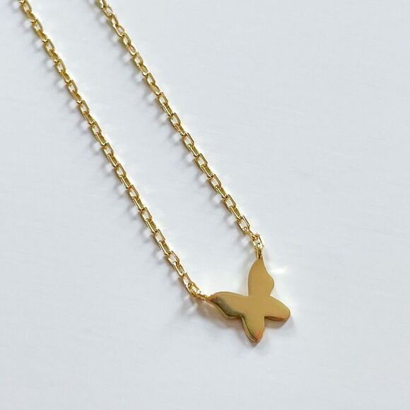 Argento Vivo dainty butterfly necklace. - Picture 9 of 10